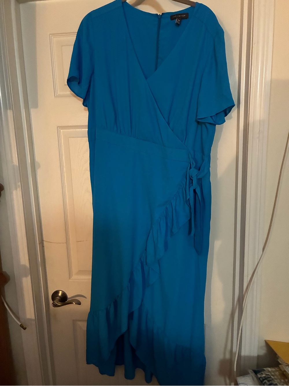 The Limited Teal Blue Wrap Midi Dress